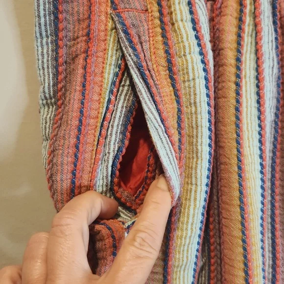 Free People Textured Striped Wide Leg Pants M/L (Tag Removed) - Picture 3 of 6